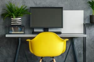 yellow chair in office