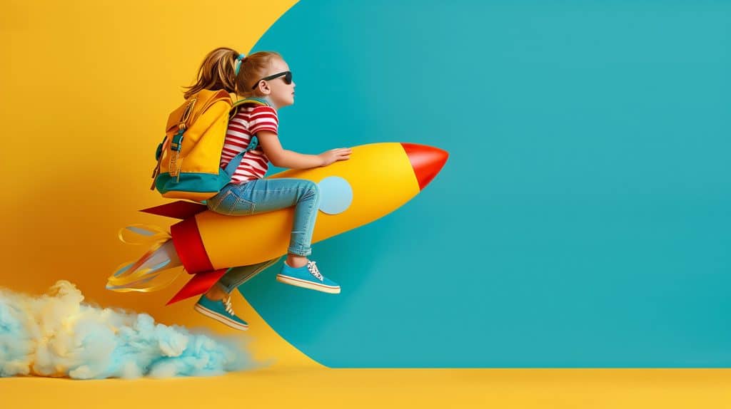 girl on rocket