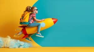 girl on rocket